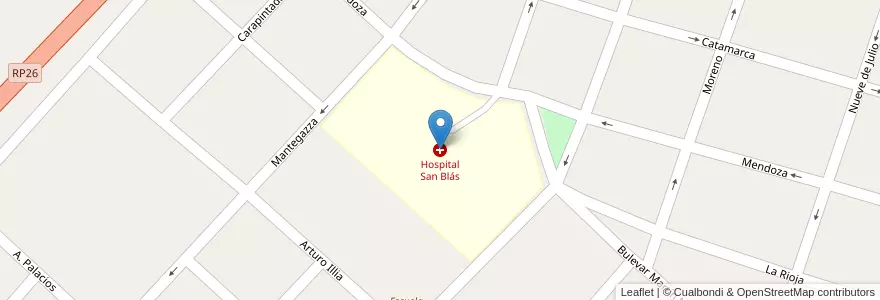 Mapa de ubicacion de Hospital San Blás en 阿根廷, 恩特雷里奥斯省, Departamento Nogoyá, Nogoyá, Distrito Montoya.