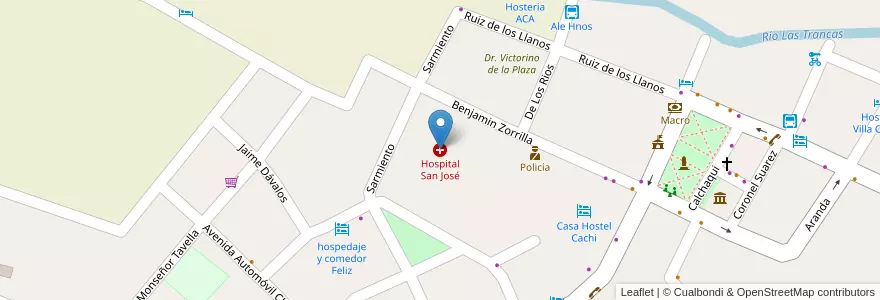 Mapa de ubicacion de Hospital San José en Argentinien, Salta, Cachi, Municipio De Cachi, Cachi.
