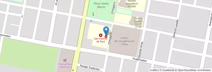 Mapa de ubicacion de Hospital San Vicente de Paul en Argentinië, Salta, Orán, Municipio De San Ramón De La Nueva Orán, San Ramón De La Nueva Orán.