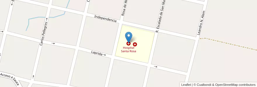 Mapa de ubicacion de Hospital Santa Rosa en Argentina, Corrientes, Departamento Sauce, Municipio De Sauce.