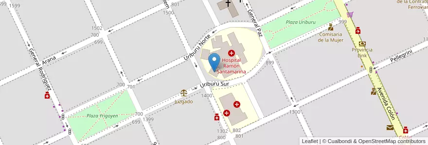Mapa de ubicacion de Hospital Santamarina en Arjantin, Buenos Aires, Partido De Tandil, Tandil.