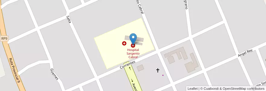 Mapa de ubicacion de Hospital Sargento Cabral en Arjantin, Chaco, Departamento Sargento Cabral, Municipio De Colonia Elisa, Colonia Elisa.
