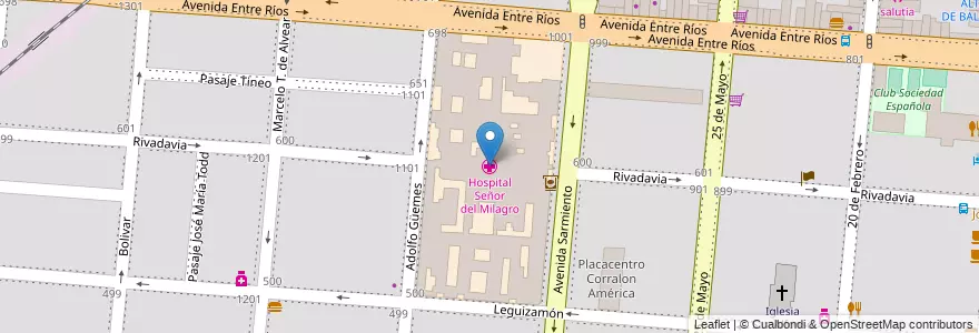 Mapa de ubicacion de Hospital Señor del Milagro en Аргентина, Сальта, Capital, Municipio De Salta, Salta.