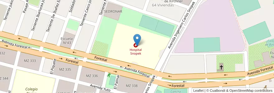 Mapa de ubicacion de Hospital Snopek en アルゼンチン, フフイ州, Departamento Doctor Manuel Belgrano, Municipio De San Salvador De Jujuy, Alto Comedero.