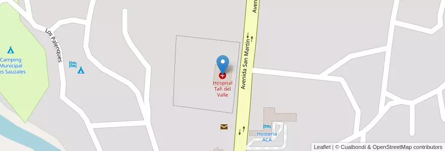 Mapa de ubicacion de Hospital Tafi del Valle en アルゼンチン, トゥクマン州, Departamento Tafí Del Valle, Municipio De Tafí Del Valle, Tafí Del Valle.