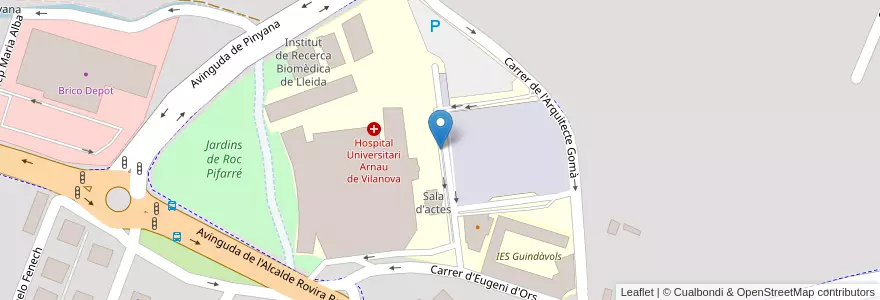 Mapa de ubicacion de Hospital Universitari en Espanha, Catalunha, Lérida, Segrià, Lérida.