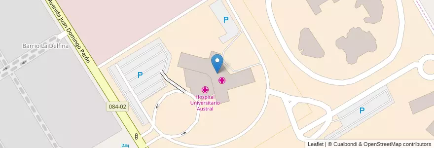 Mapa de ubicacion de Hospital Universitario Austral en 阿根廷, 布宜诺斯艾利斯省, Partido Del Pilar, Presidente Derqui.