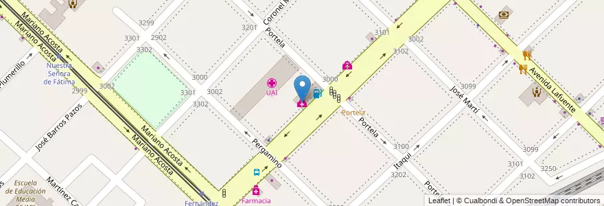 Mapa de ubicacion de Hospital Universitario, Villa Soldati en آرژانتین, Ciudad Autónoma De Buenos Aires, Buenos Aires, Comuna 8.