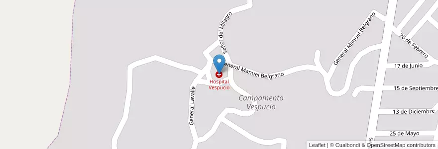 Mapa de ubicacion de Hospital Vespucio en 阿根廷, Salta, General San Martín, Municipio De General Mosconi, Campamento Vespucio.