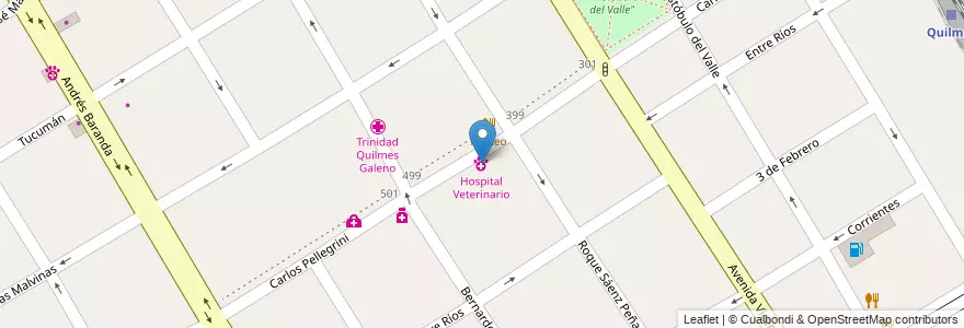 Mapa de ubicacion de Hospital Veterinario en آرژانتین, استان بوئنوس آیرس, Partido De Quilmes, Quilmes.