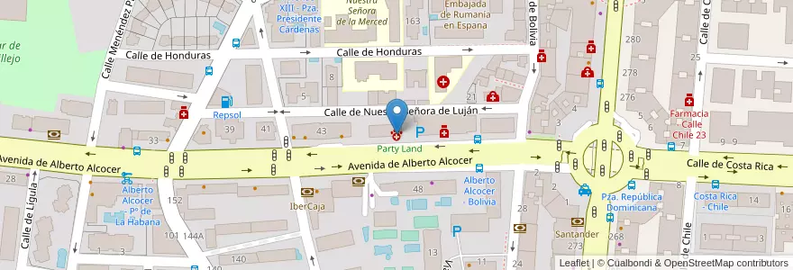 Mapa de ubicacion de Hospital Veterinario Alberto Alcocer en Испания, Мадрид, Мадрид, Área Metropolitana De Madrid Y Corredor Del Henares, Мадрид.
