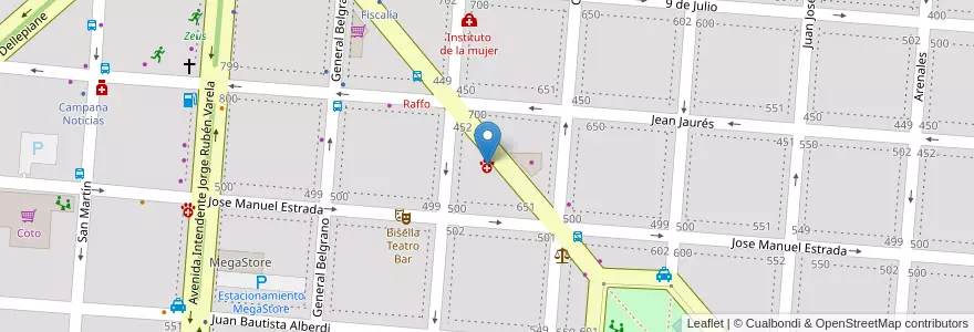 Mapa de ubicacion de Hospital Veterinario y Peluqueria Canina en Arjantin, Buenos Aires, Partido De Campana.