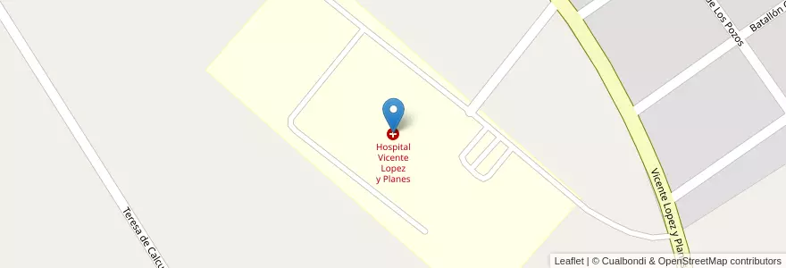 Mapa de ubicacion de Hospital Vicente Lopez y Planes en Argentina, Provincia Di Buenos Aires, Partido De General Rodríguez.