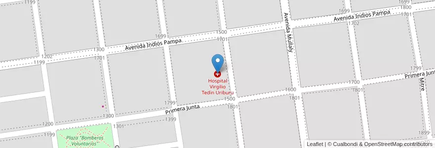 Mapa de ubicacion de Hospital Virgilio Tedín Uriburu en アルゼンチン, ラ・パンパ州, Departamento Realicó, Municipio De Realicó, Realicó.