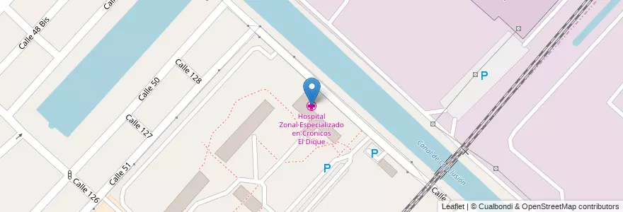 Mapa de ubicacion de Hospital Zonal Especializado en Cronicos El Dique en Arjantin, Buenos Aires, Partido De Ensenada.