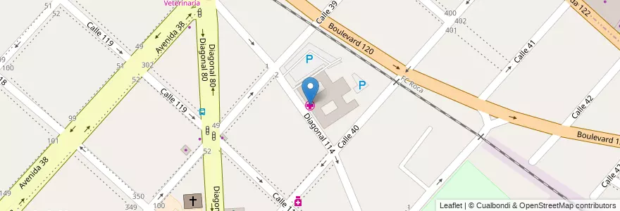 Mapa de ubicacion de Hospital Zonal General de Agudos “Dr. Ricardo Gutiérrez”, Casco Urbano en 아르헨티나, 부에노스아이레스주, Partido De La Plata, La Plata.