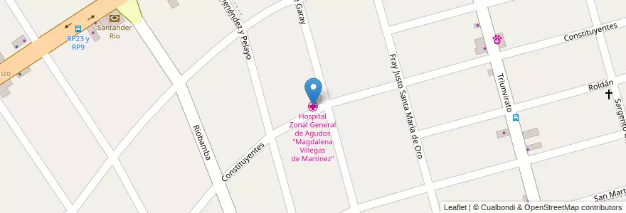 Mapa de ubicacion de Hospital Zonal General de Agudos "Magdalena Villegas de Martínez" en Аргентина, Буэнос-Айрес, Partido De Tigre, Don Torcuato.