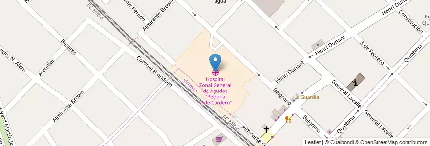 Mapa de ubicacion de Hospital Zonal General de Agudos "Petrona V. de Cordero" en Argentinië, Buenos Aires, Partido De San Fernando, Victoria.