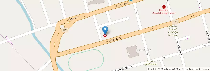 Mapa de ubicacion de Hospital Zonal San Juan Bautista en Argentine, Catamarca, Departamento Tinogasta, Municipio De Tinogasta, Tinogasta.