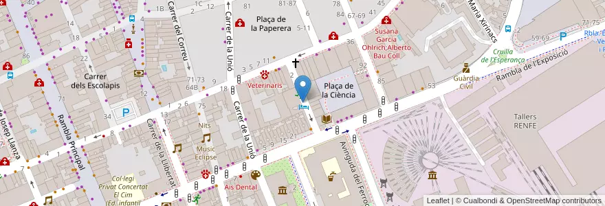 Mapa de ubicacion de Hostal Can Gatell ** - Restaurant Can Gatell en إسبانيا, كتالونيا, برشلونة, Garraf, Vilanova I La Geltrú.