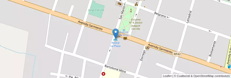 Mapa de ubicacion de Hostal La Plaza en الأرجنتين, Jujuy, Departamento El Carmen, Municipio De El Carmen, El Carmen.