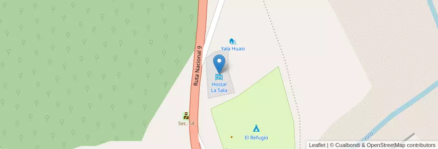Mapa de ubicacion de Hostal La Sala en Аргентина, Жужуй, Departamento Doctor Manuel Belgrano, Municipio De Yala.