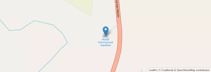 Mapa de ubicacion de Hostel Internacional Uspallata en アルゼンチン, チリ, メンドーサ州, Departamento Las Heras, Distrito Uspallata.