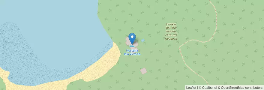 Mapa de ubicacion de Hosteria Isla Victoria en Argentina, Chile, Wilayah Neuquén, Departamento Los Lagos.