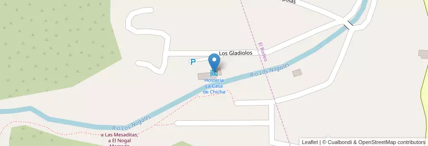 Mapa de ubicacion de Hosteria La Casa de Chicha en アルゼンチン, カタマルカ州, Departamento Ambato, Municipio De El Rodeo.