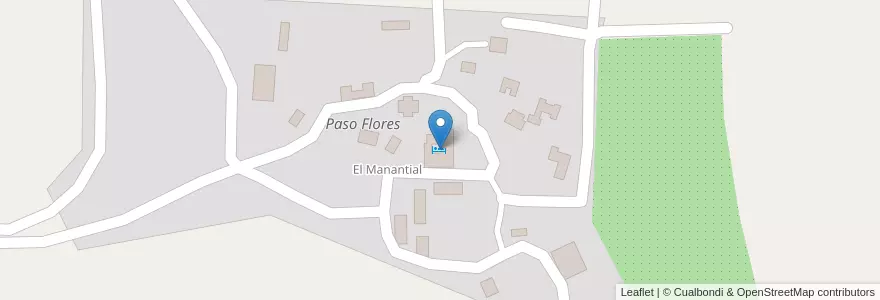 Mapa de ubicacion de Hostería Paso Flores en アルゼンチン, チリ, リオネグロ州, Departamento Pilcaniyeu.
