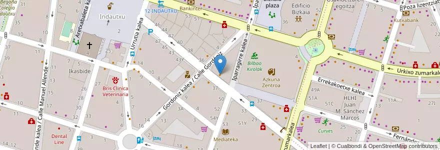 Mapa de ubicacion de Hot dog house en Spanien, Autonome Gemeinschaft Baskenland, Bizkaia, Bilboaldea, Bilbao.