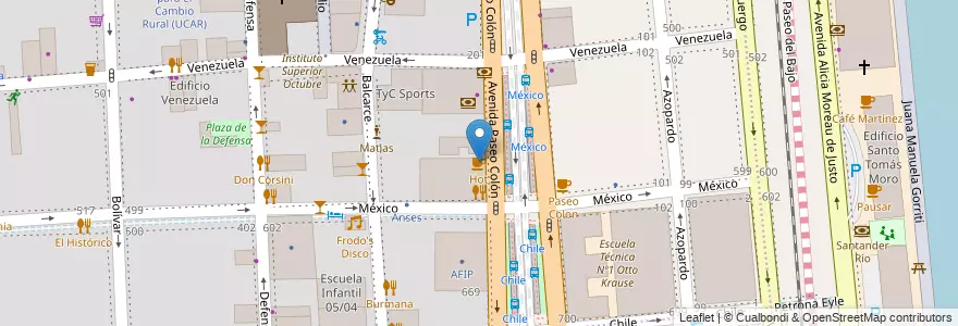 Mapa de ubicacion de Hot, Montserrat en 阿根廷, Ciudad Autónoma De Buenos Aires, Comuna 1, 布宜诺斯艾利斯.