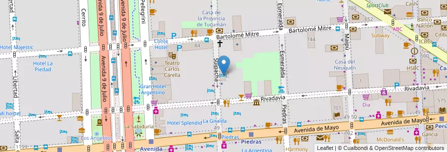 Mapa de ubicacion de Hotel 26 de Setiembre, San Nicolas en Argentinië, Ciudad Autónoma De Buenos Aires, Comuna 1, Buenos Aires.