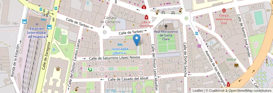 Mapa de ubicacion de Hotel Abba en Espagne, Aragon, Huesca, Hoya De Huesca / Plana De Uesca, Huesca.