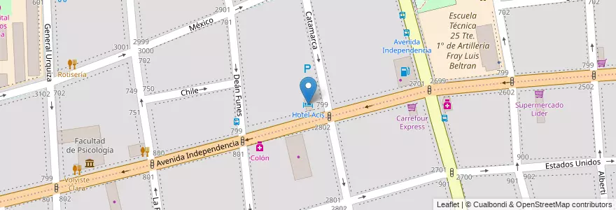Mapa de ubicacion de Hotel Acis, Balvanera en Argentinien, Ciudad Autónoma De Buenos Aires, Comuna 3, Buenos Aires.