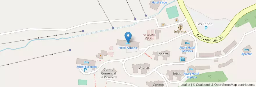 Mapa de ubicacion de Hotel Acuario en Arjantin, Şili, Mendoza, Departamento Malargüe, Distrito Ciudad De Malargüe.