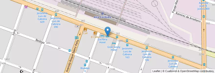 Mapa de ubicacion de Hotel Albenix en 阿根廷, Córdoba, Departamento Capital, Pedanía Capital, Córdoba, Municipio De Córdoba.