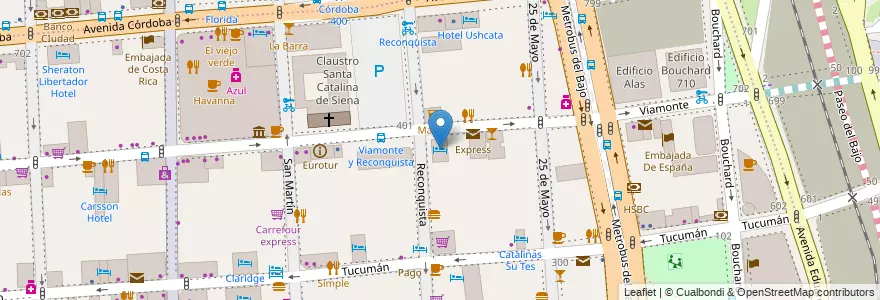 Mapa de ubicacion de Hotel Amerian, San Nicolas en Argentine, Ciudad Autónoma De Buenos Aires, Comuna 1, Buenos Aires.