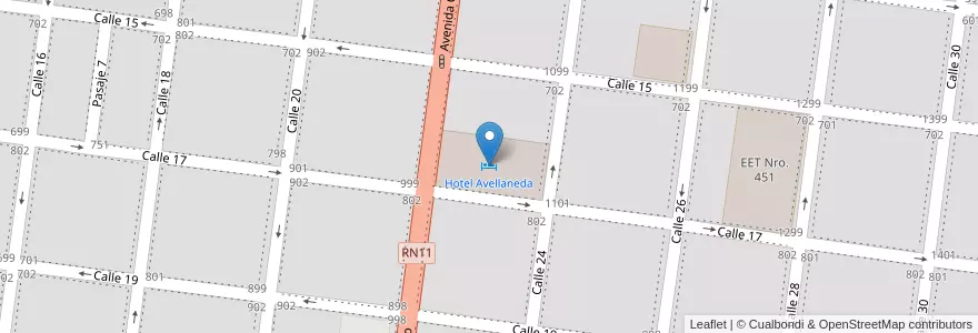 Mapa de ubicacion de Hotel Avellaneda en الأرجنتين, سانتا في, Departamento General Obligado, Municipio De Avellaneda.