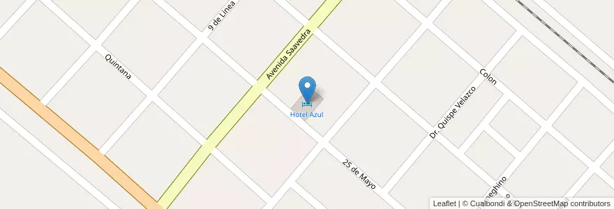 Mapa de ubicacion de Hotel Azul en Argentina, Santiago Del Estero, Departamento Belgrano.