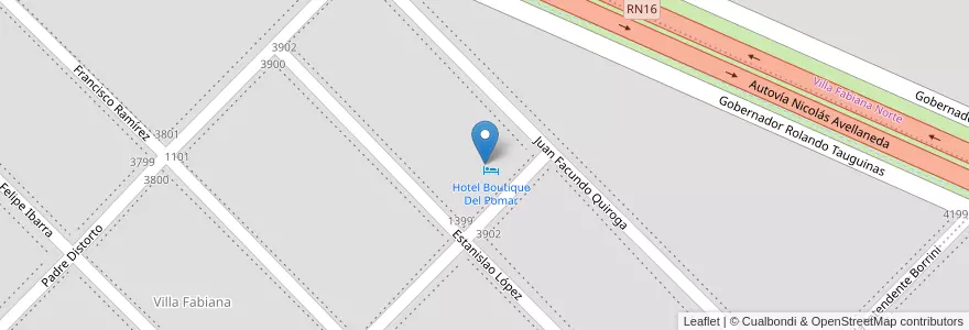 Mapa de ubicacion de Hotel Boutique Del Pomar en Argentina, Chaco, Departamento San Fernando, Resistencia, Resistencia.