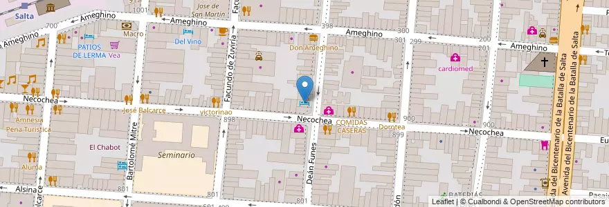 Mapa de ubicacion de Hotel boutique en Argentina, Salta, Capital, Municipio De Salta, Salta.