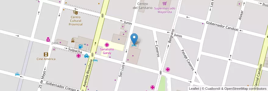 Mapa de ubicacion de Hotel Brigadier en Argentinië, Santa Fe, Departamento La Capital, Santa Fe Capital, Santa Fe.