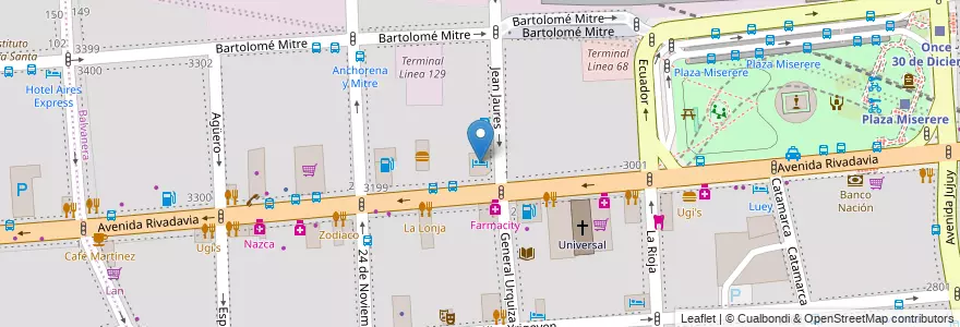 Mapa de ubicacion de Hotel Caray, Balvanera en Arjantin, Ciudad Autónoma De Buenos Aires, Comuna 3, Buenos Aires.