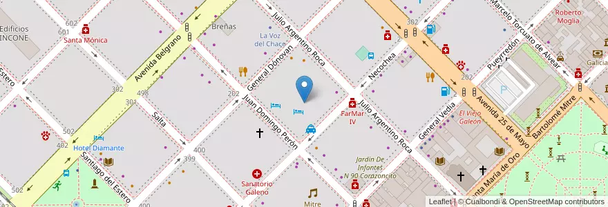 Mapa de ubicacion de Hotel Casino Gala en Argentina, Chaco, Departamento San Fernando, Resistencia, Resistencia.