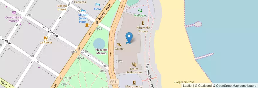 Mapa de ubicacion de Hotel Casino en Argentina, Buenos Aires, Partido De General Pueyrredón, Mar Del Plata.