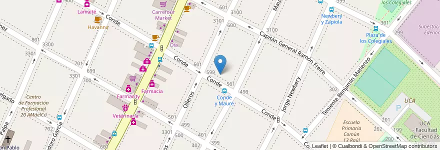 Mapa de ubicacion de Hotel Conde y Olleros, Colegiales en Arjantin, Ciudad Autónoma De Buenos Aires, Buenos Aires, Comuna 13.