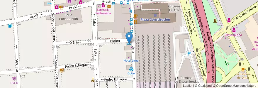 Mapa de ubicacion de Hotel Cosmos, Constitucion en Argentina, Autonomous City Of Buenos Aires, Comuna 4, Comuna 1, Autonomous City Of Buenos Aires.