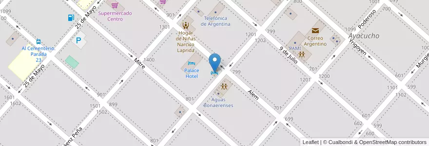 Mapa de ubicacion de Hotel Costa Azul en Argentina, Buenos Aires, Partido De Ayacucho, Ayacucho.