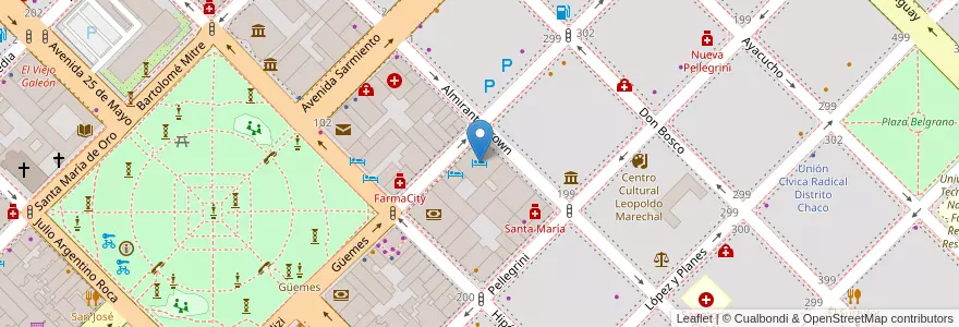Mapa de ubicacion de Hotel Covadonga en Аргентина, Чако, Departamento San Fernando, Ресистенсия, Resistencia.